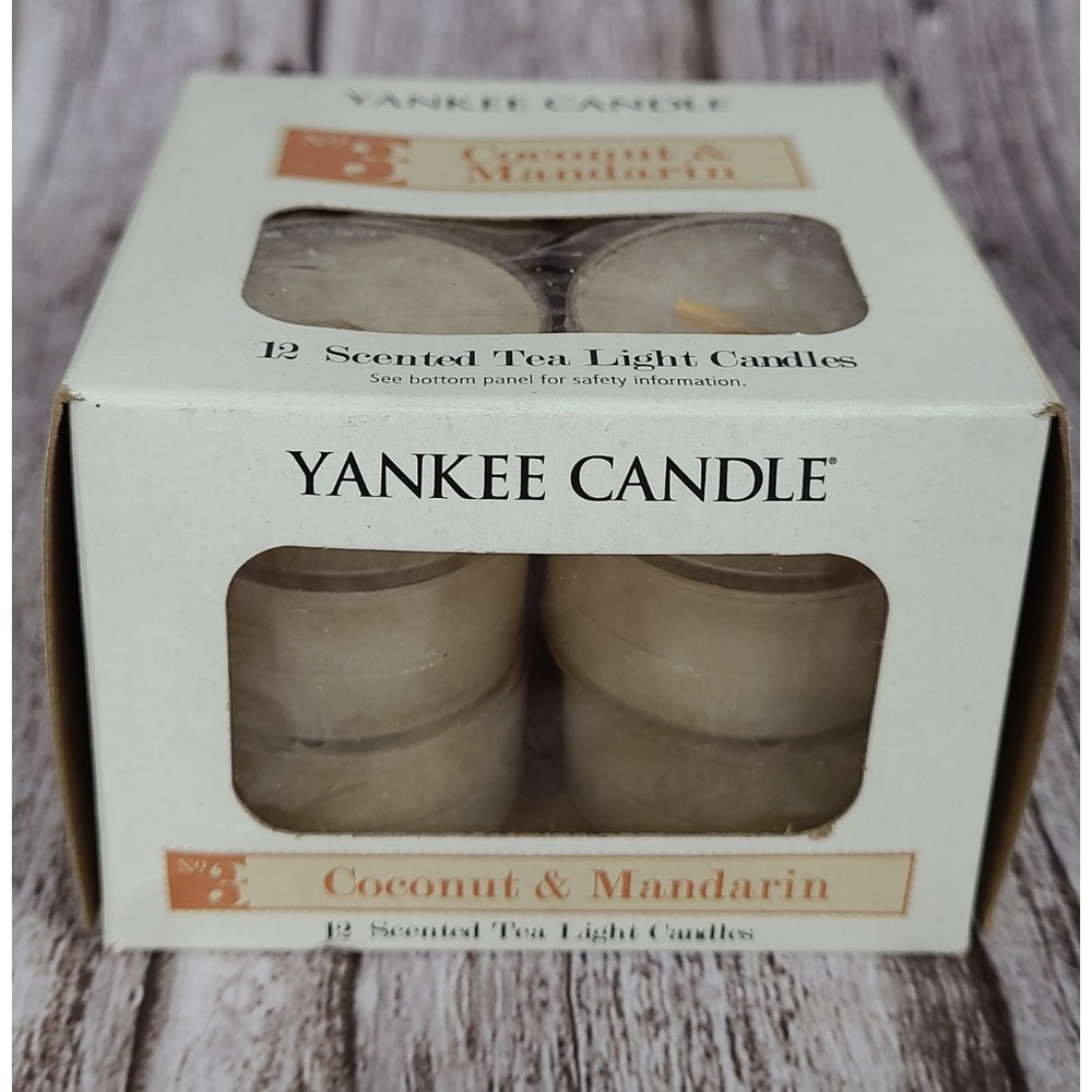 Yankee Candle‎ 12 Scented Tea Light Candles No.3 Coconut & Mandarin New Open Box